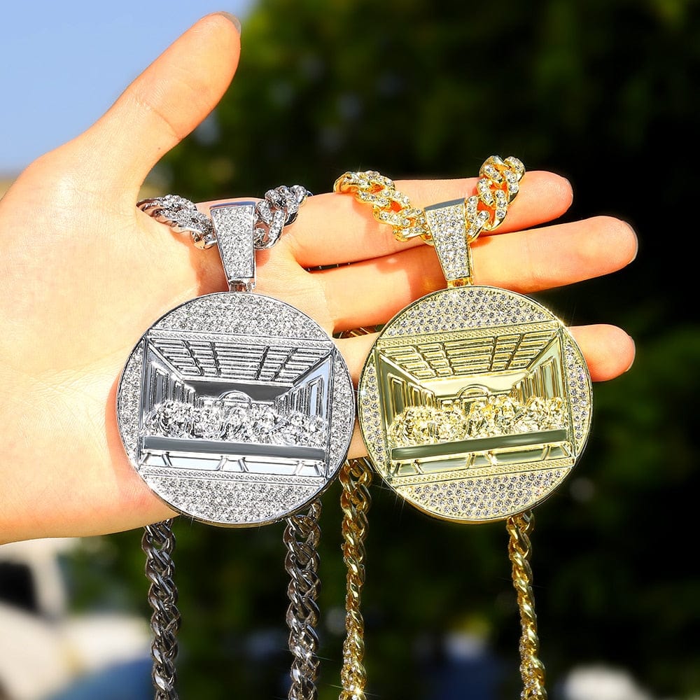 Iced Out Last Supper Pendant Cuban Necklace - Image 13