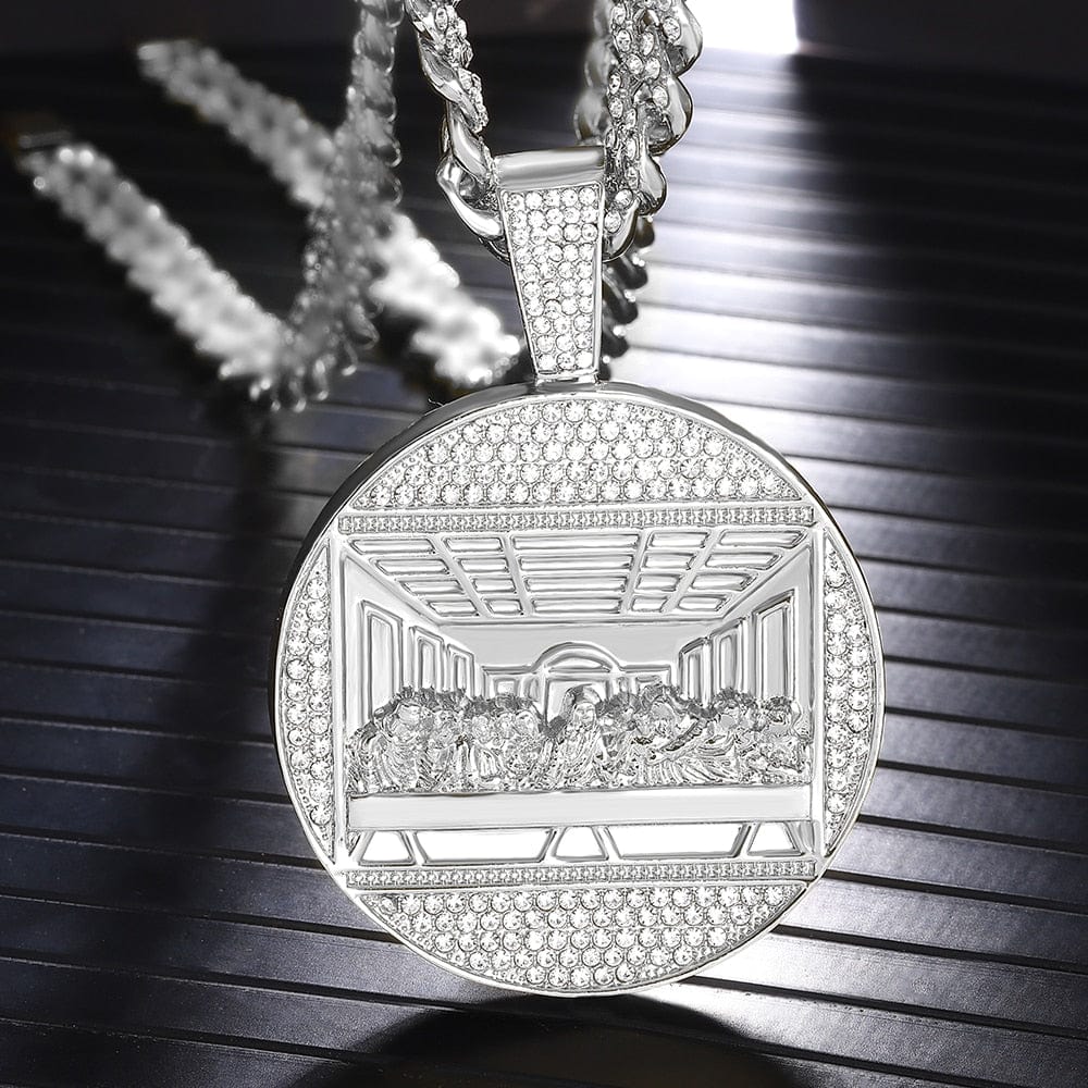 Iced Out Last Supper Pendant Cuban Necklace - Image 14