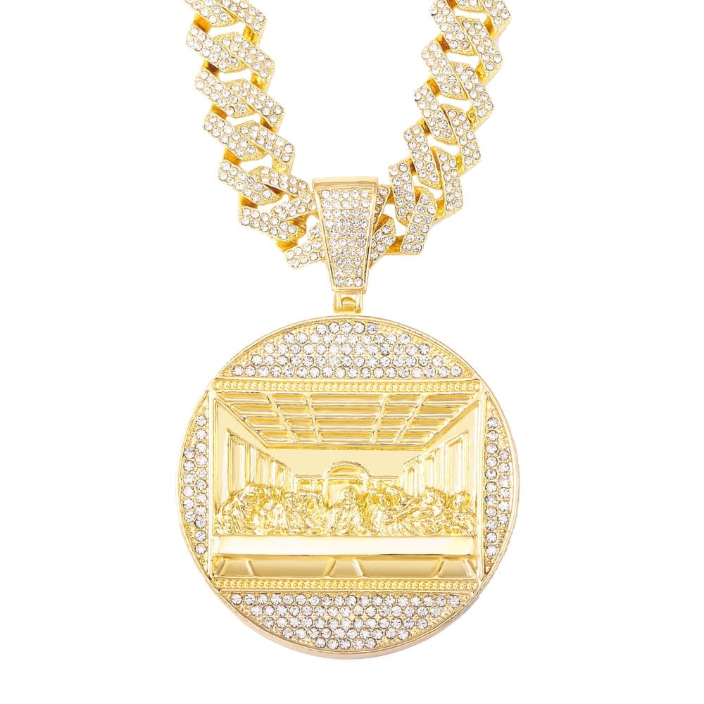Iced Out Last Supper Pendant Cuban Necklace - Image 2
