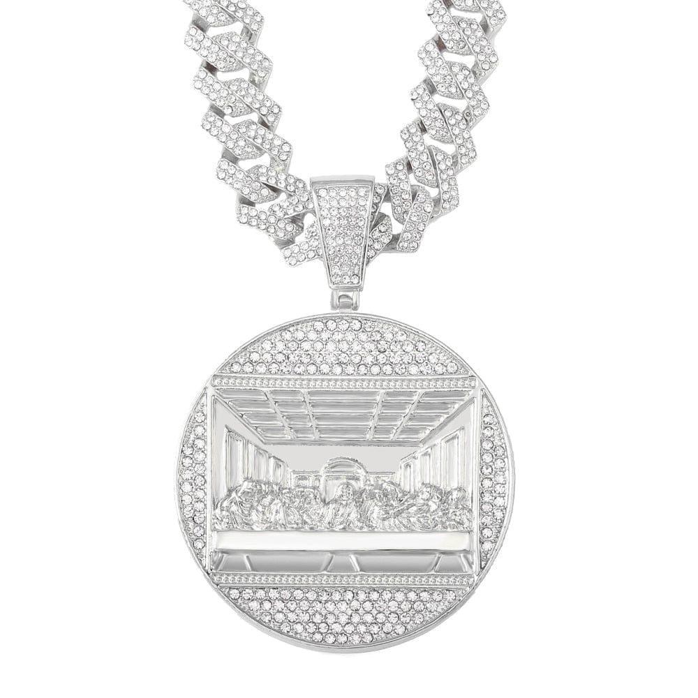 Iced Out Last Supper Pendant Cuban Necklace - Image 5
