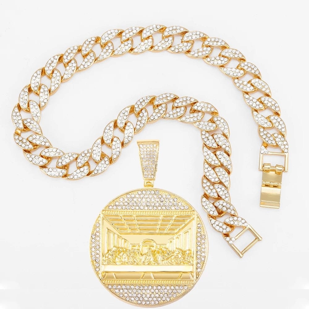 Iced Out Last Supper Pendant Cuban Necklace - Image 6