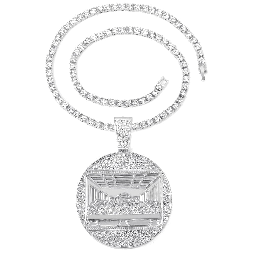 Iced Out Last Supper Pendant Cuban Necklace - Image 8
