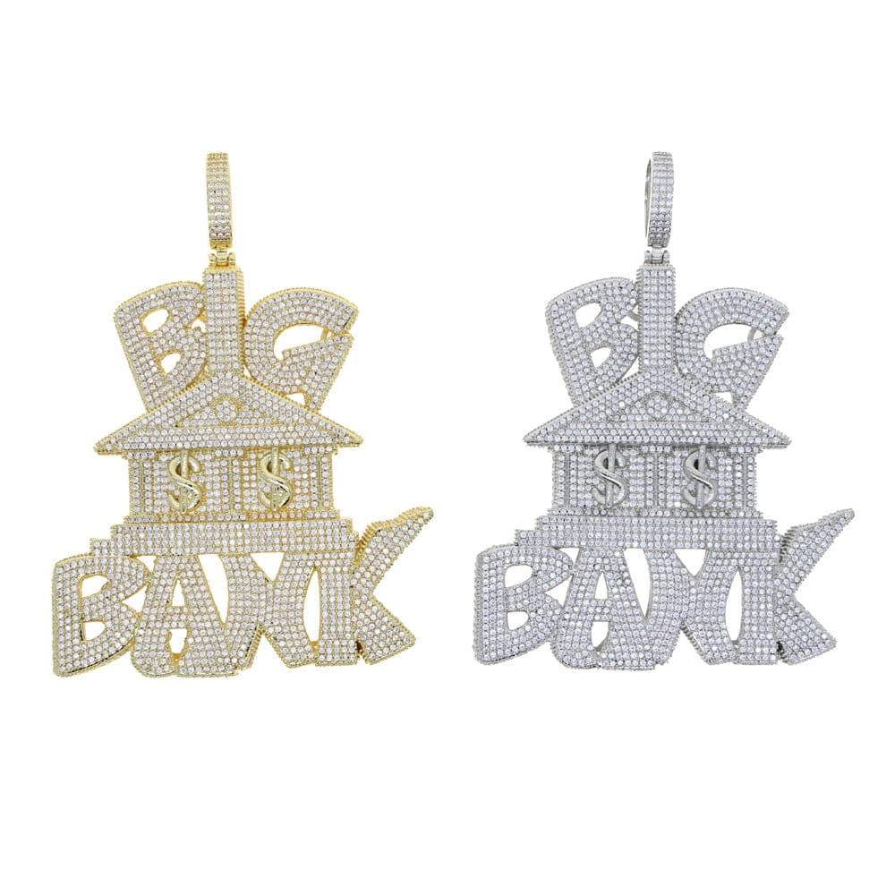 Iced Out Micropave "Big Bank" Pendant Chain - Image 2
