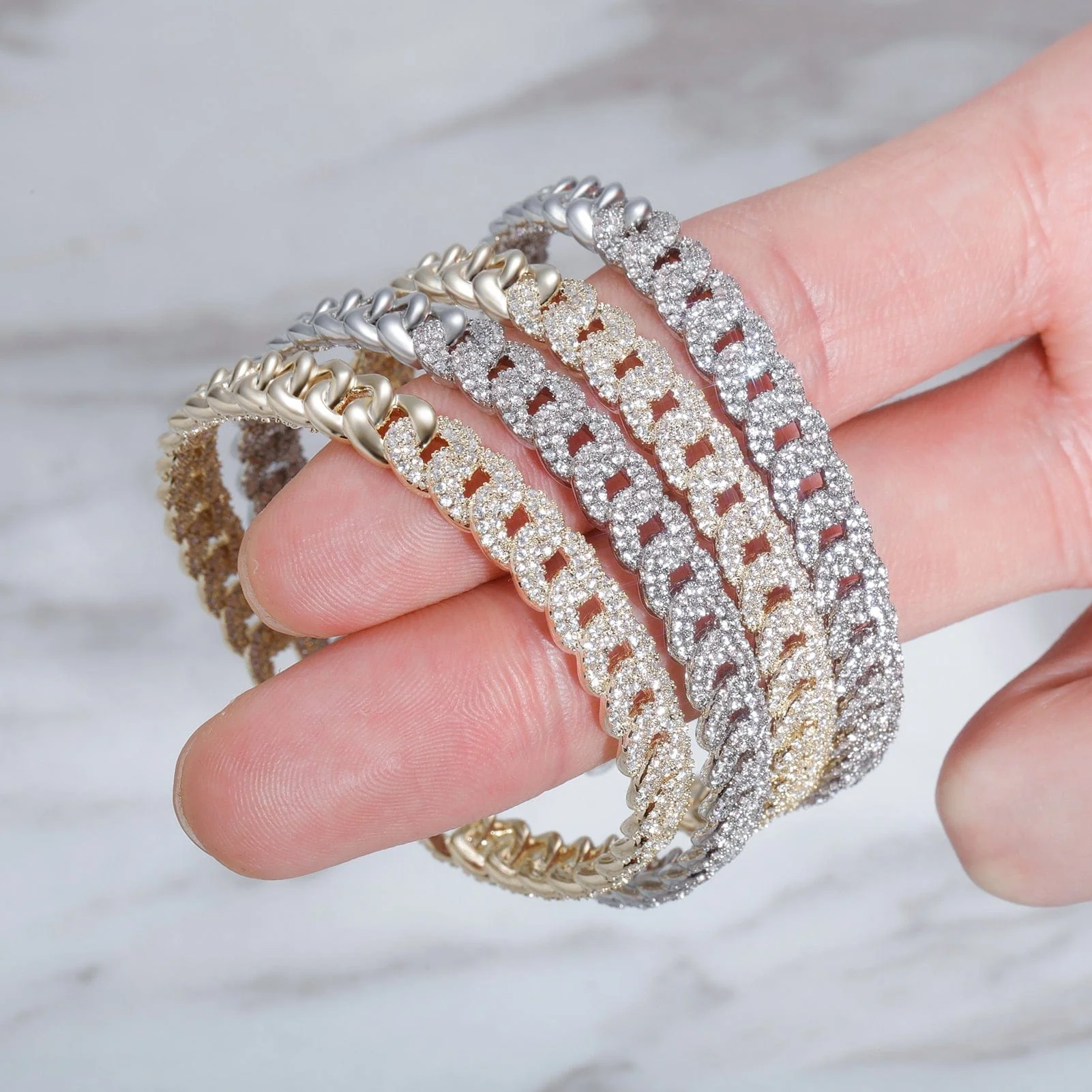 Iced Out Minimalist Miami Cuban Hoop Earrings - Image 5