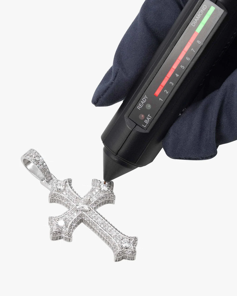 Iced Out Moissanite Cross Pendant - Image 7