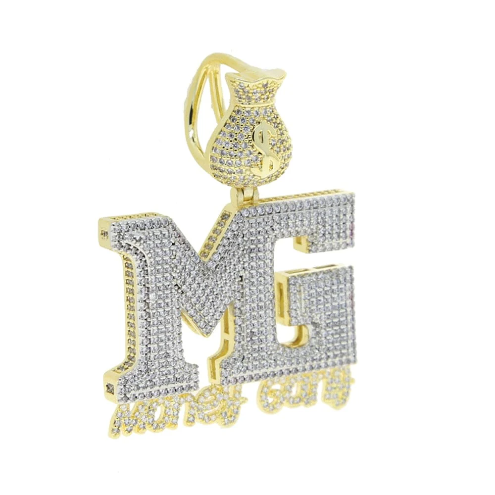 Iced Out Money Gang Badge Pendant Chain - Image 5