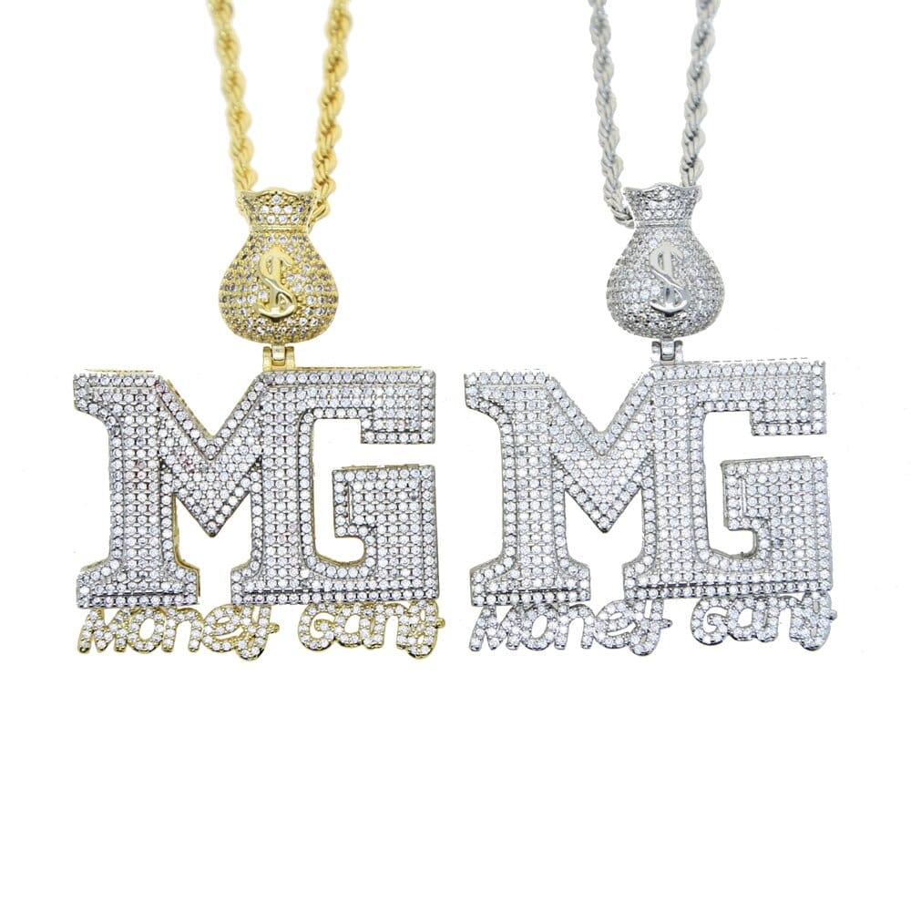 Iced Out Money Gang Badge Pendant Chain - Image 6