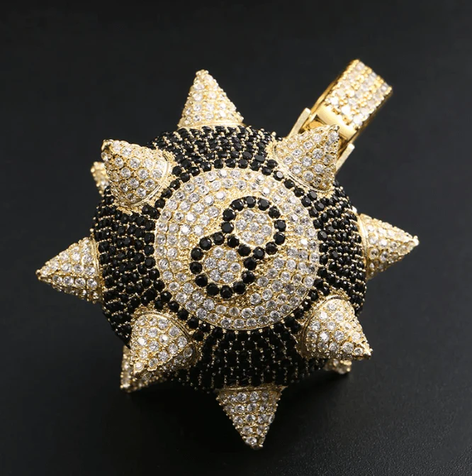 Iced out Spike 8 Ball Pendant Chain - Image 2