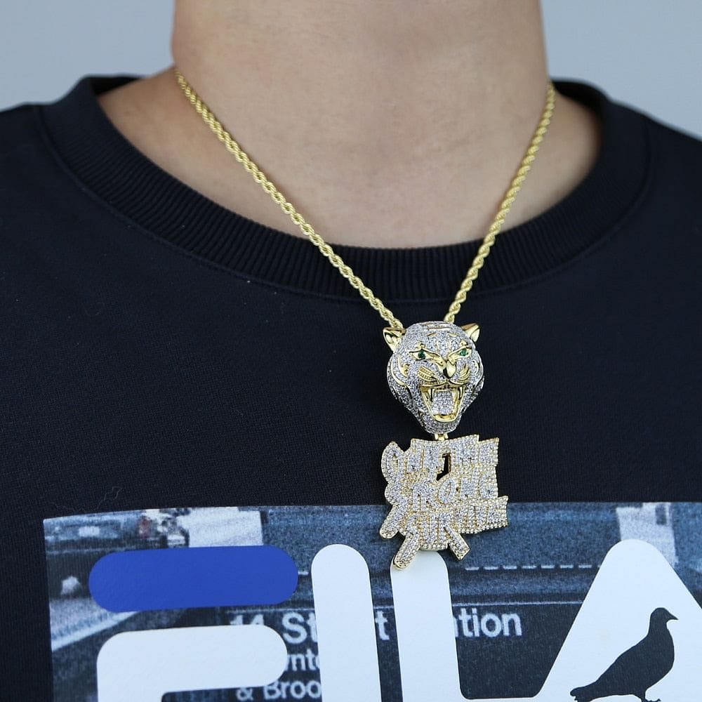 Iced Out Tiger "Only The Strong Survive" Pendant Chain - Image 8