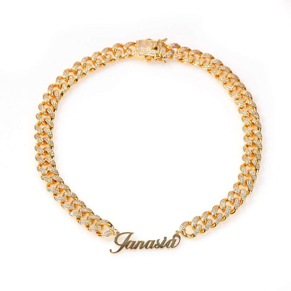 Iced Princess Custom Name/Font Cuban Choker Necklace - Image 3