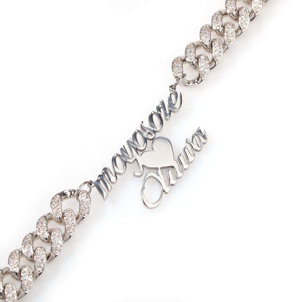 Iced Princess Custom Name/Font Cuban Choker Necklace - Image 4