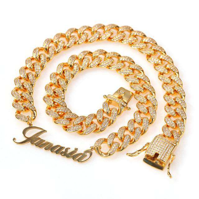 Iced Princess Custom Name/Font Cuban Choker Necklace - Image 6
