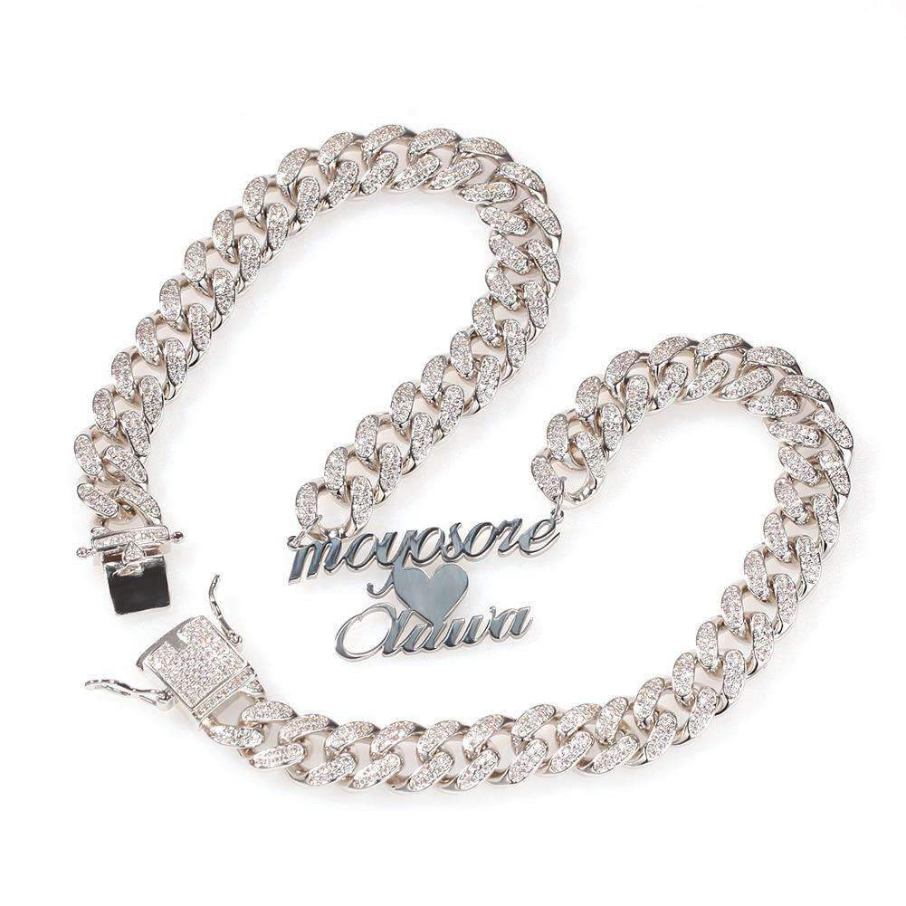 Iced Princess Custom Name/Font Cuban Choker Necklace - Image 7