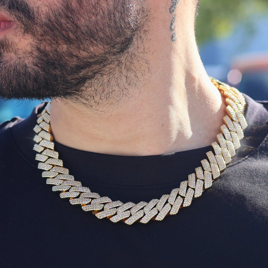 Iced Prong Cuban Chain (Gold) - 20mm - Image 2