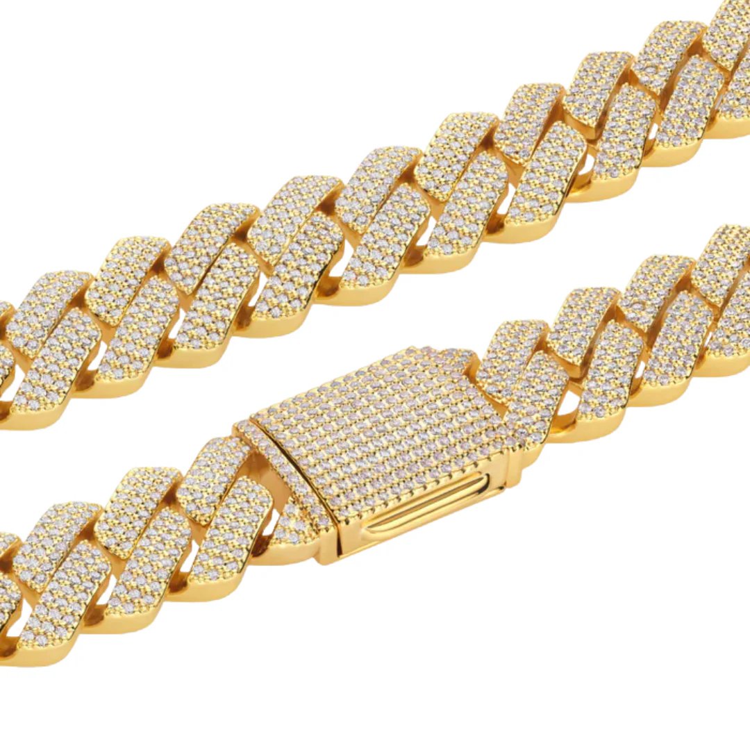 Iced Prong Cuban Chain (Gold) - 20mm - Image 3