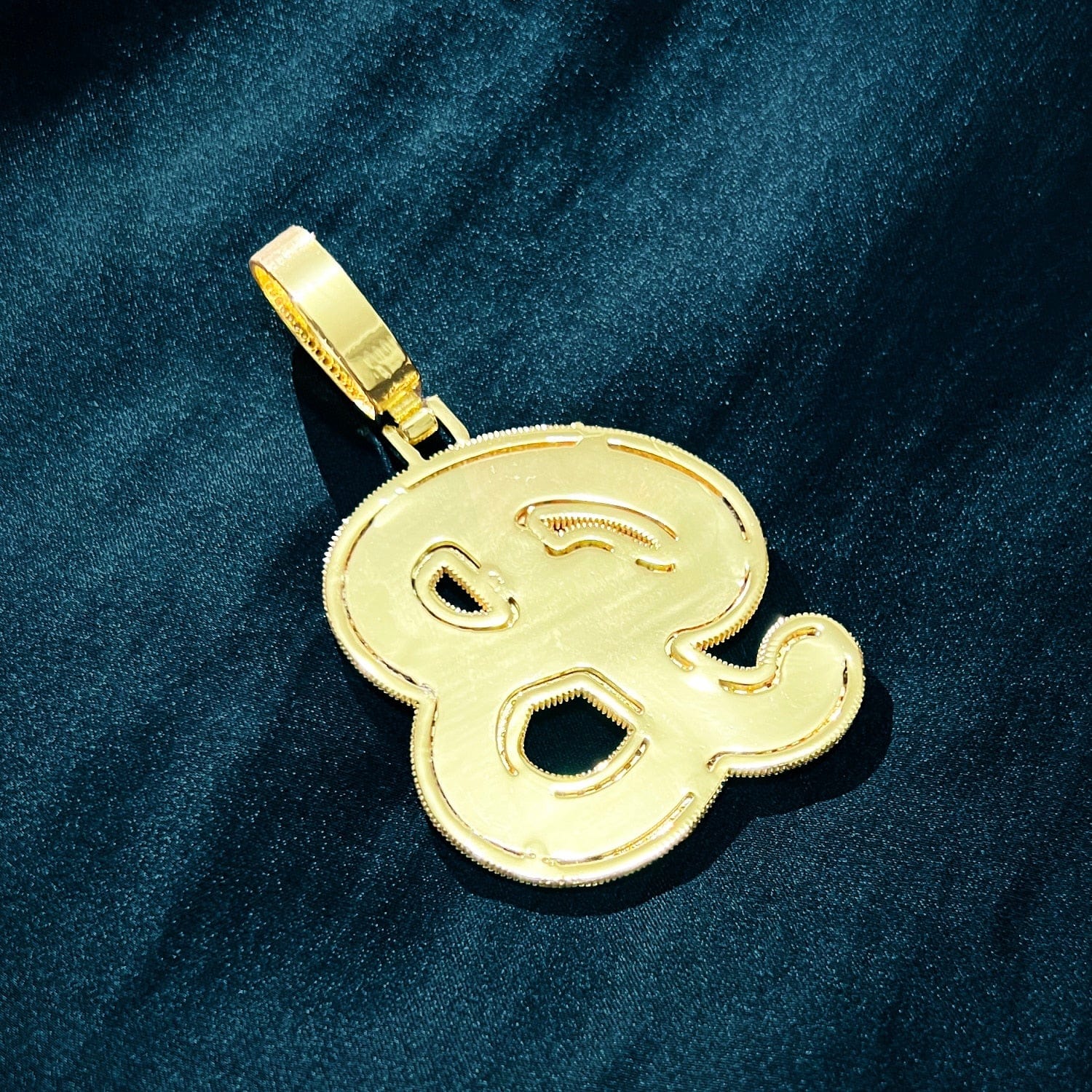 Icy Custom Big Initial Cursive Letter Pendant - Image 4