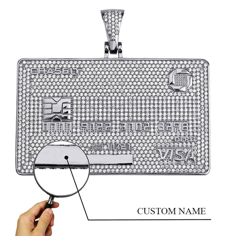 Icy Custom Credit Card Name Pendant Chain - Image 2