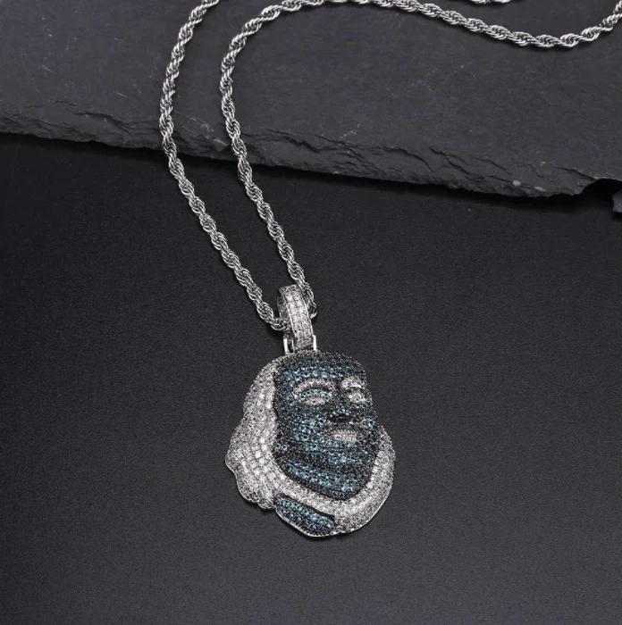 Icy Da Blue Face Benjamin Pendant Chain - Image 6