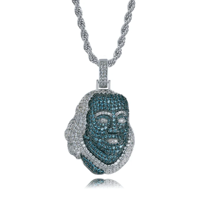 Icy Da Blue Face Benjamin Pendant Chain - Image 7