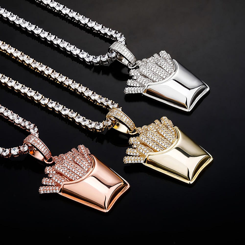 Icy Fries Bling Pendant Necklace - Image 15