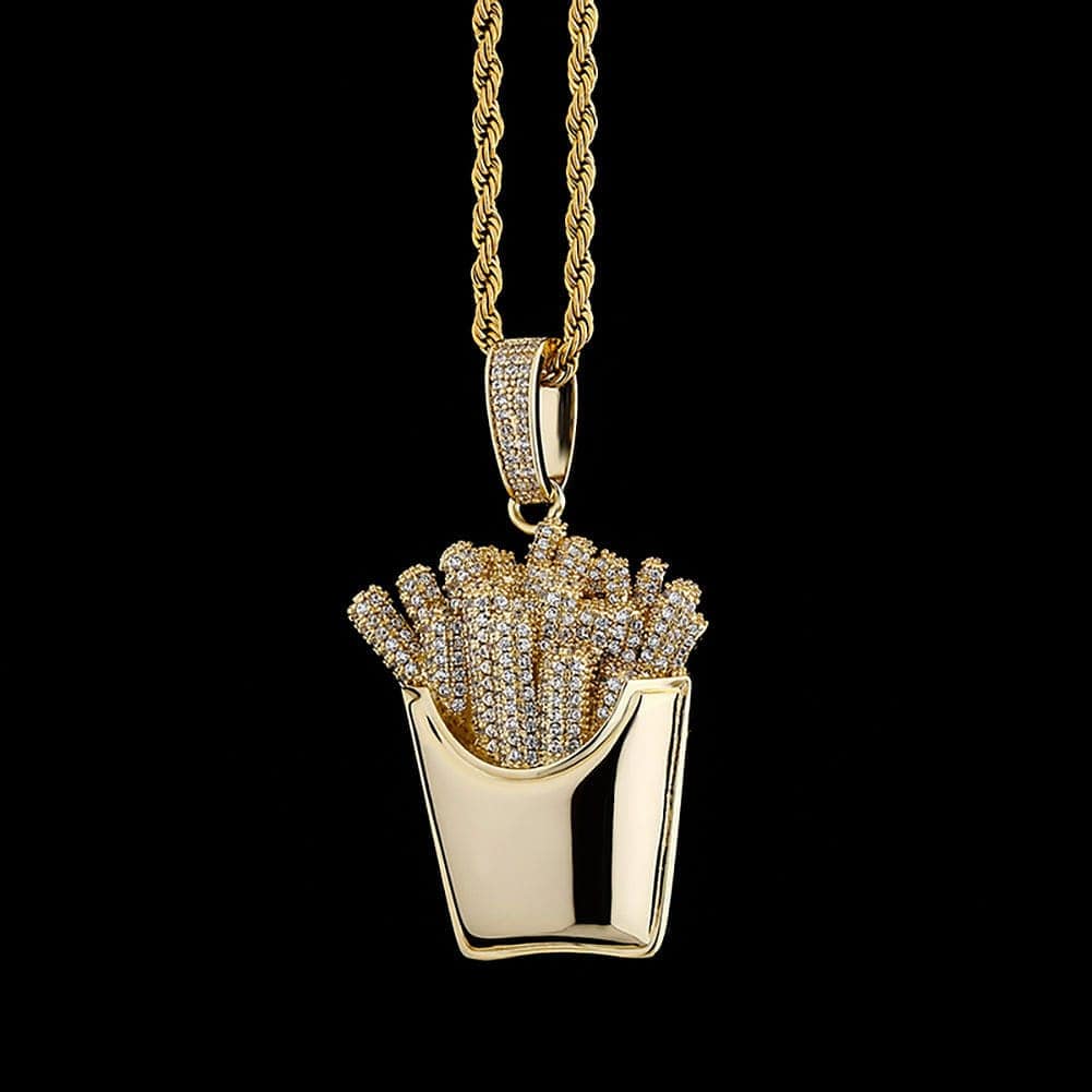 Icy Fries Bling Pendant Necklace - Image 2