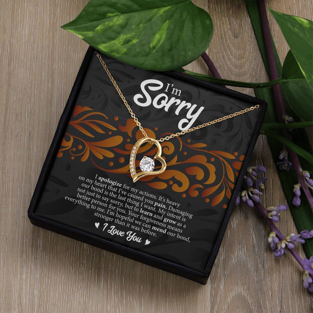 I'm Sorry Message Card Necklace - Image 7