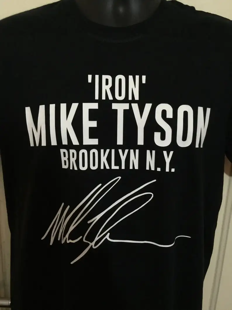 Iron Mike Tyson Autograph Boxing Fans Graphic T-Shirt - Image 4