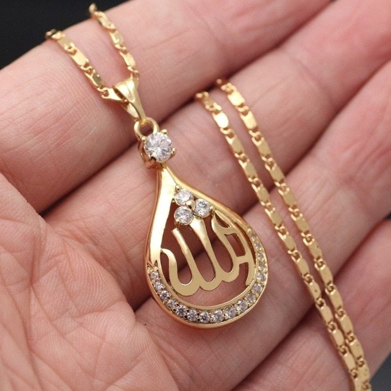 Islamic Teardrop Pendant Necklace