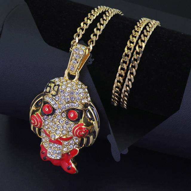 Jigsaw Pendant + Round Pendant + Cuban Choker Chain Set - Image 2