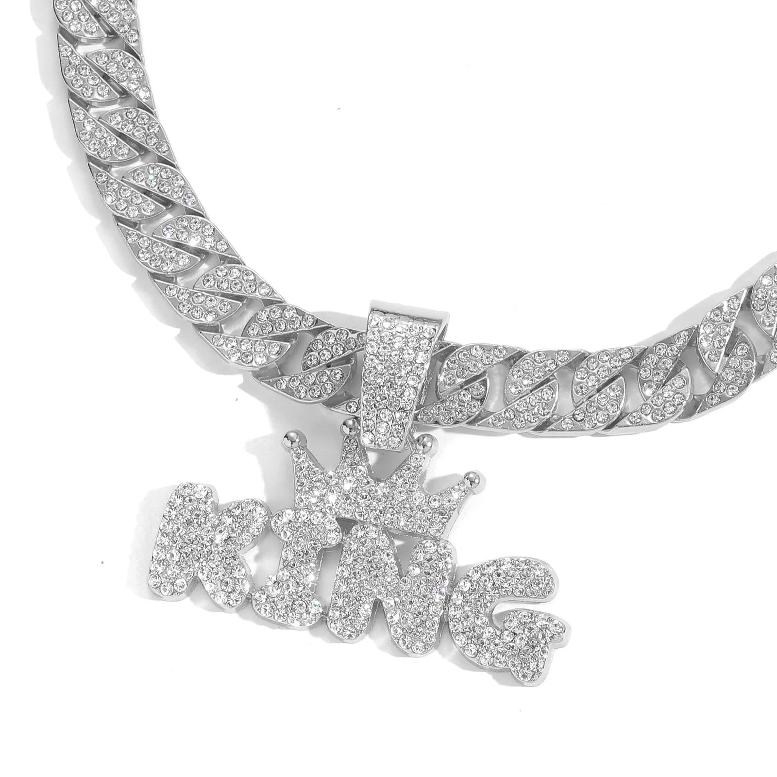 Crowned King Iced Out Cuban Pendant Necklace - Image 5
