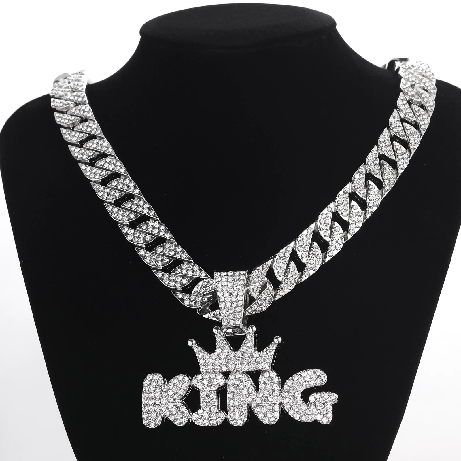Crowned King Iced Out Cuban Pendant Necklace - Image 6
