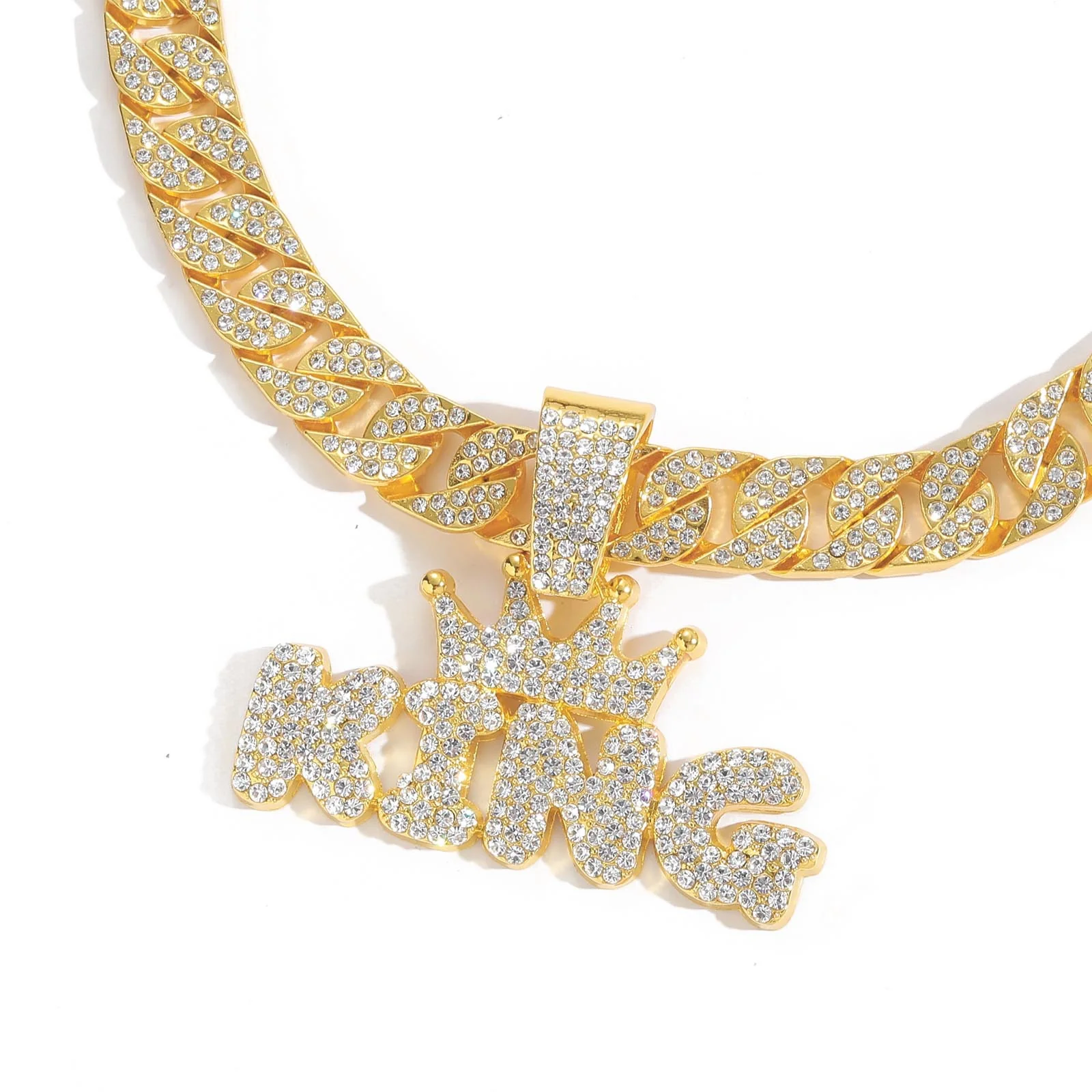 Crowned King Iced Out Cuban Pendant Necklace - Image 7