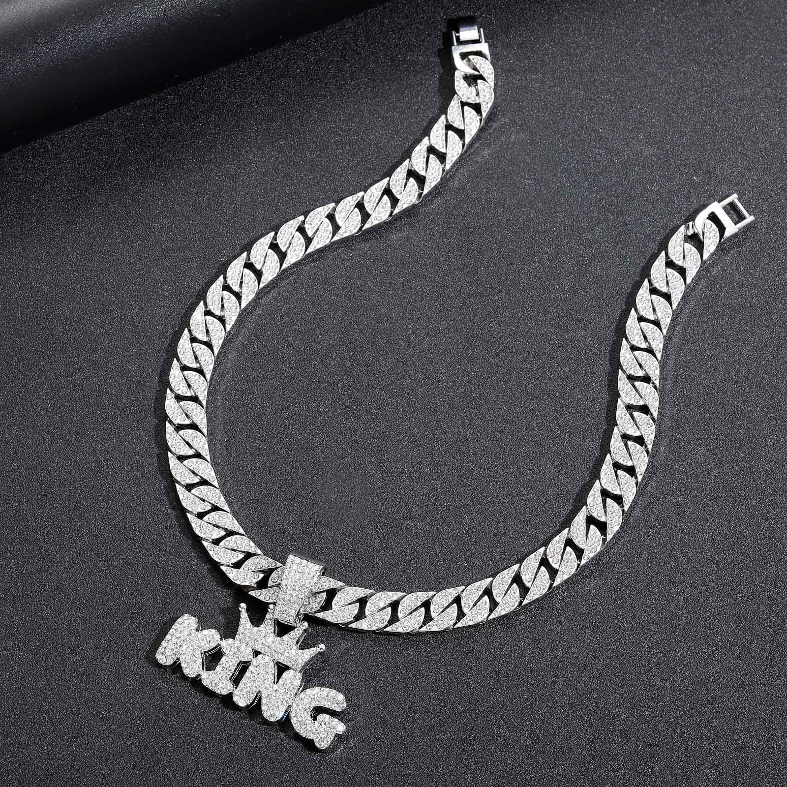 Crowned King Iced Out Cuban Pendant Necklace - Image 8
