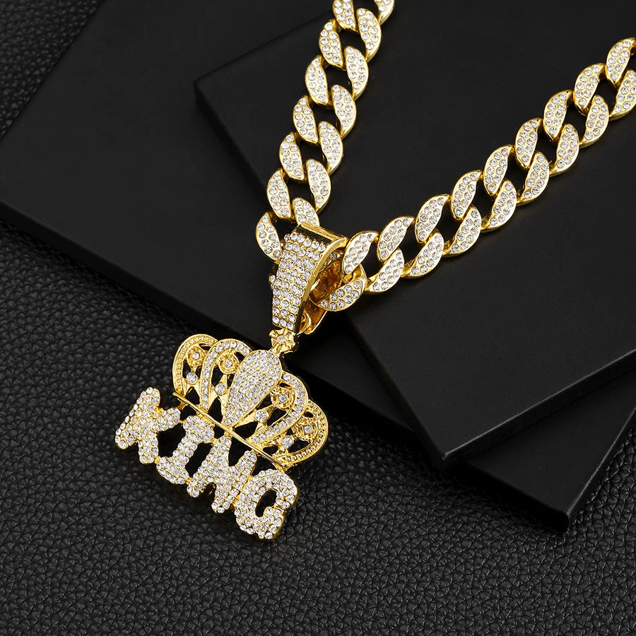King Iced Out Cuban Pendant Necklace - Image 2