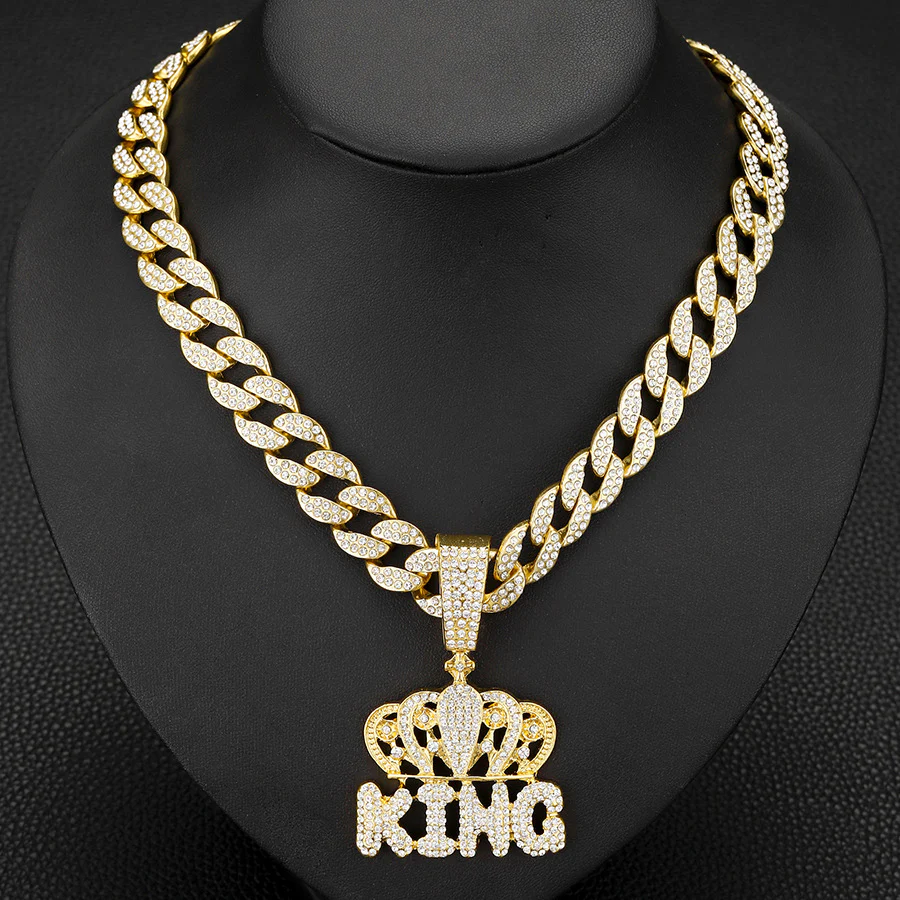 King Iced Out Cuban Pendant Necklace - Image 3