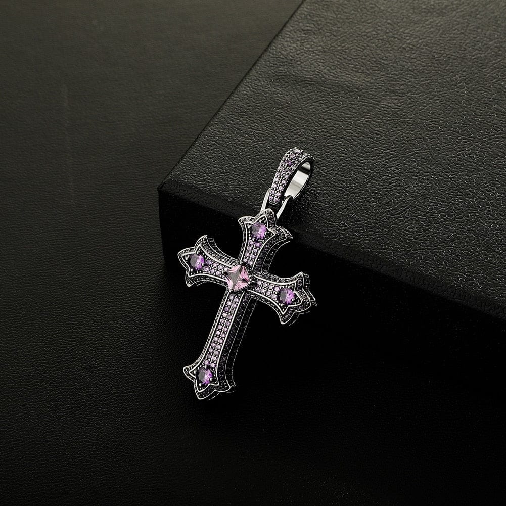 Large Diamond Gothic Cross Pendant - Image 10