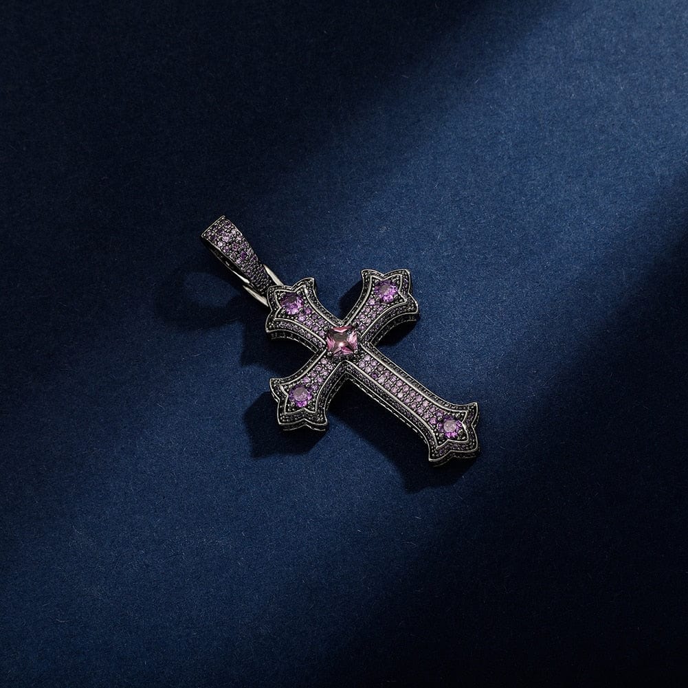 Large Diamond Gothic Cross Pendant - Image 11