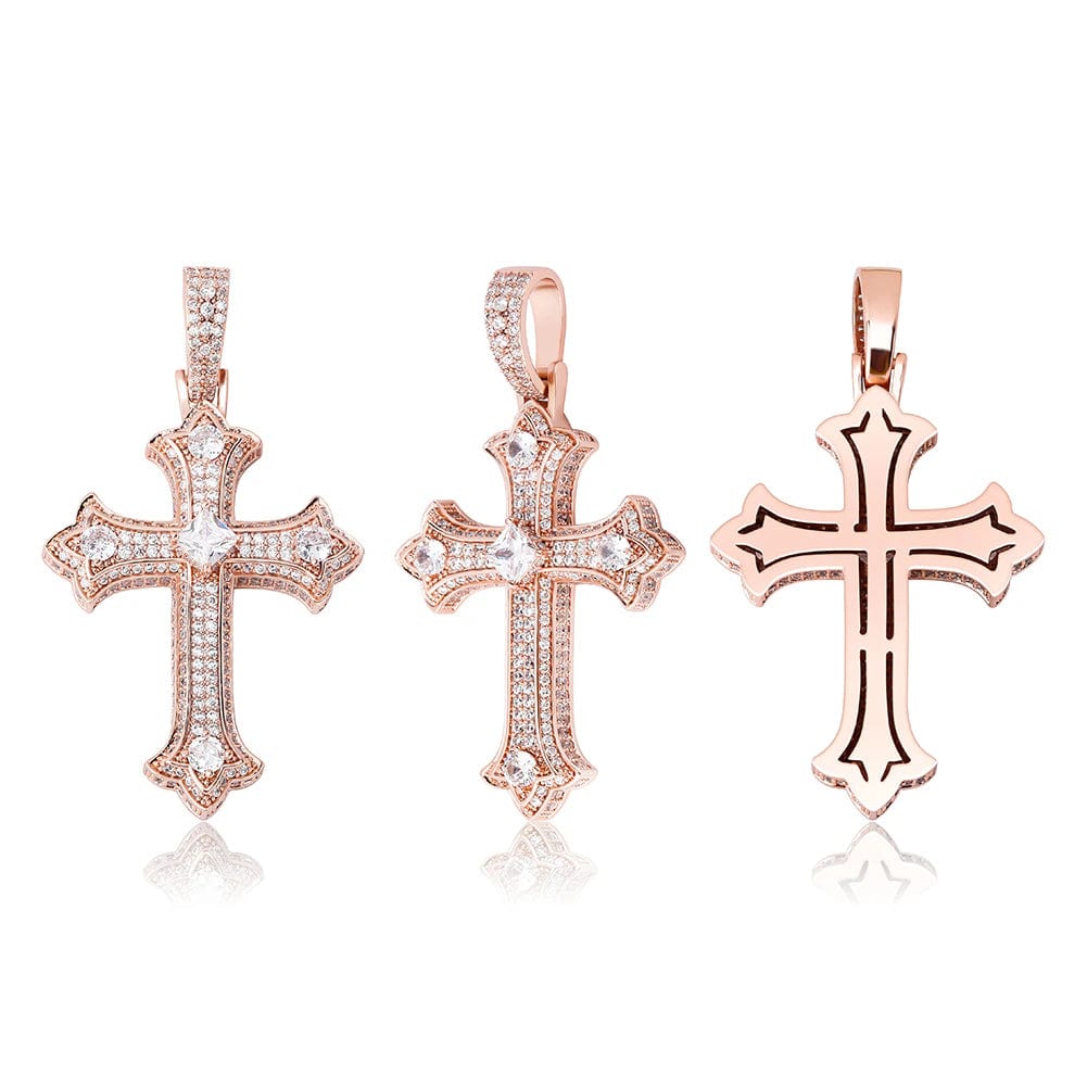 Large Diamond Gothic Cross Pendant - Image 6
