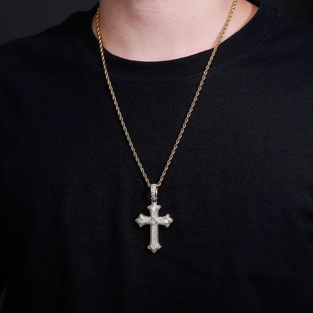 Large Diamond Gothic Cross Pendant - Image 7