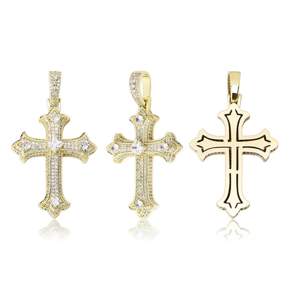 Large Diamond Gothic Cross Pendant - Image 8