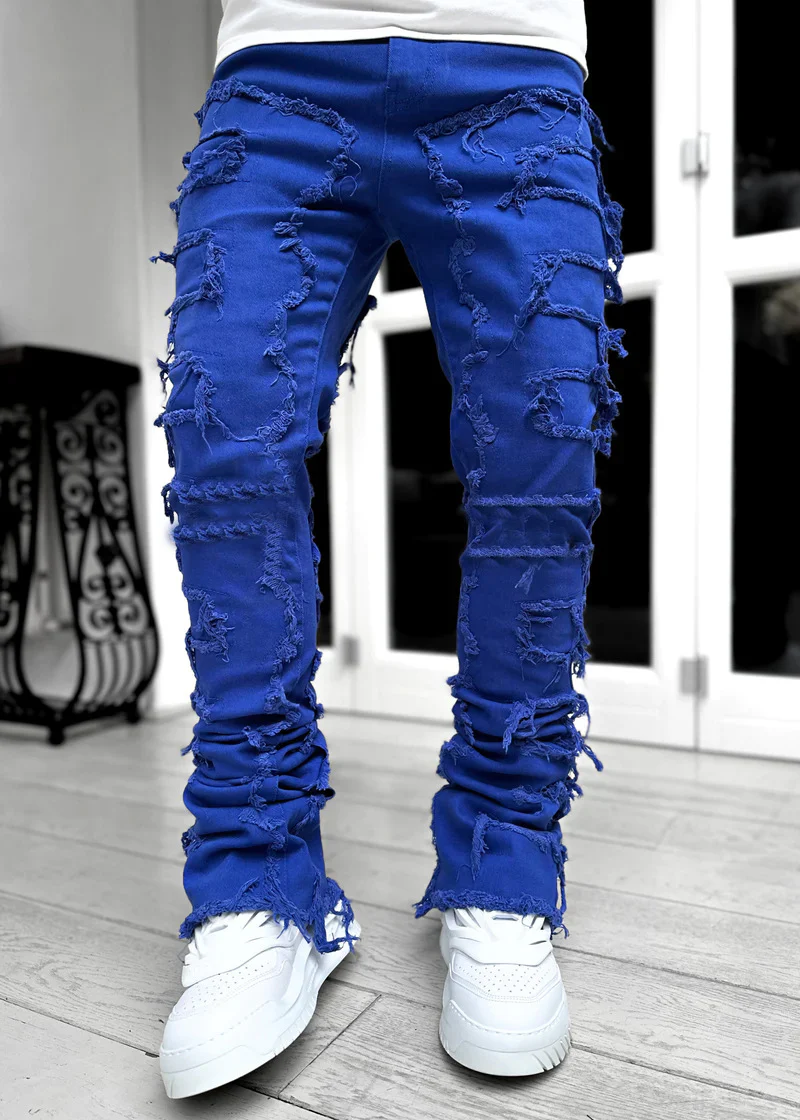Laser Stacked Denim Jeans - Image 3