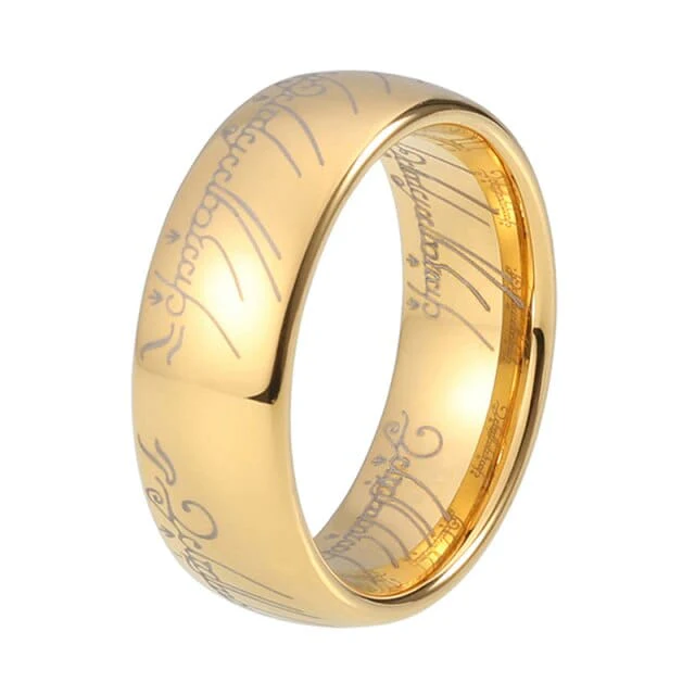 LOTR One Ring Gold Plated Tungsten Carbide Ring Replica - Image 6