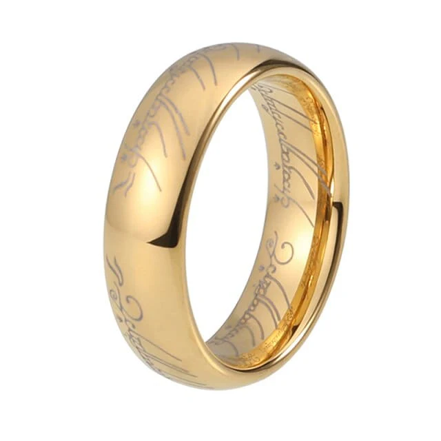 LOTR One Ring Gold Plated Tungsten Carbide Ring Replica - Image 8