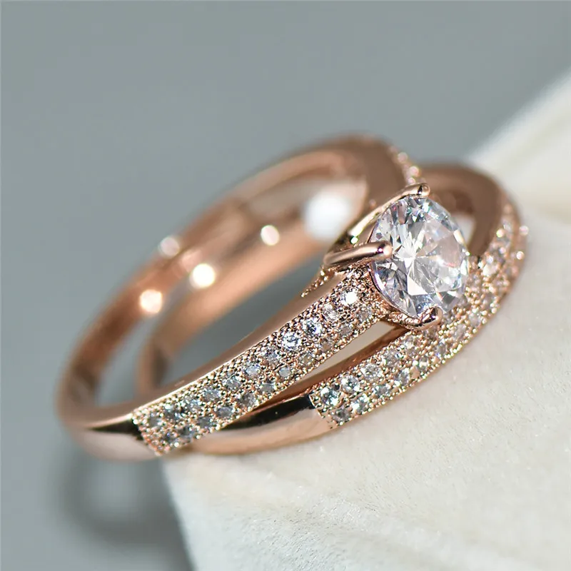 Double Band 925 Sterling Silver Rose Gold Travel Ring - Image 2