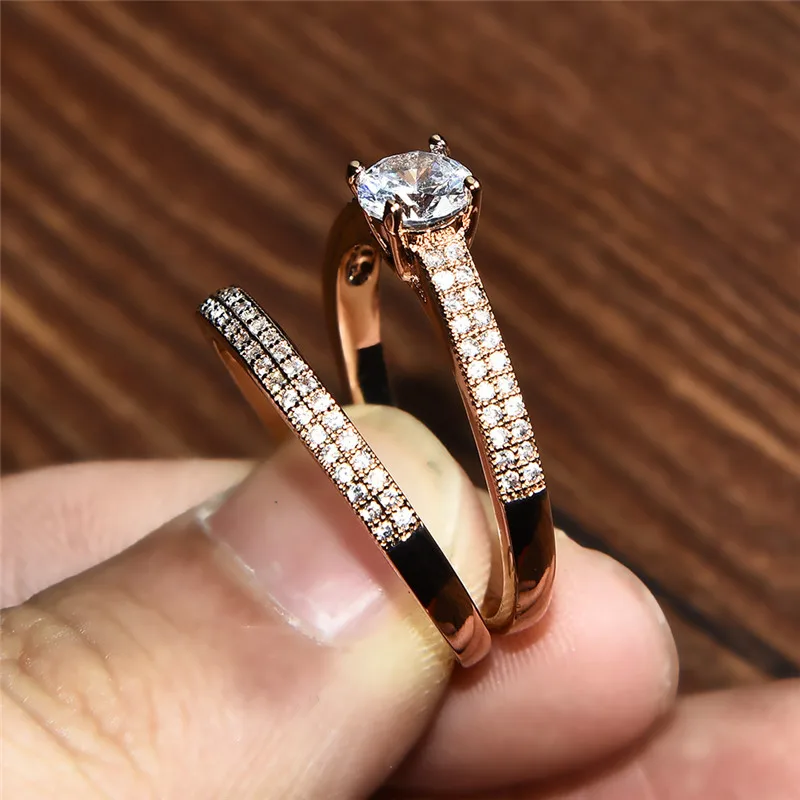 Double Band 925 Sterling Silver Rose Gold Travel Ring - Image 5