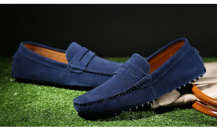 Mason "Blue" Genuine Leather Casual Driving Loafers - Image 2
