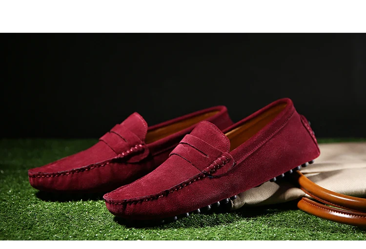Mason "Wine Red" Genuine Leather Casual Driving Loafers - Image 2