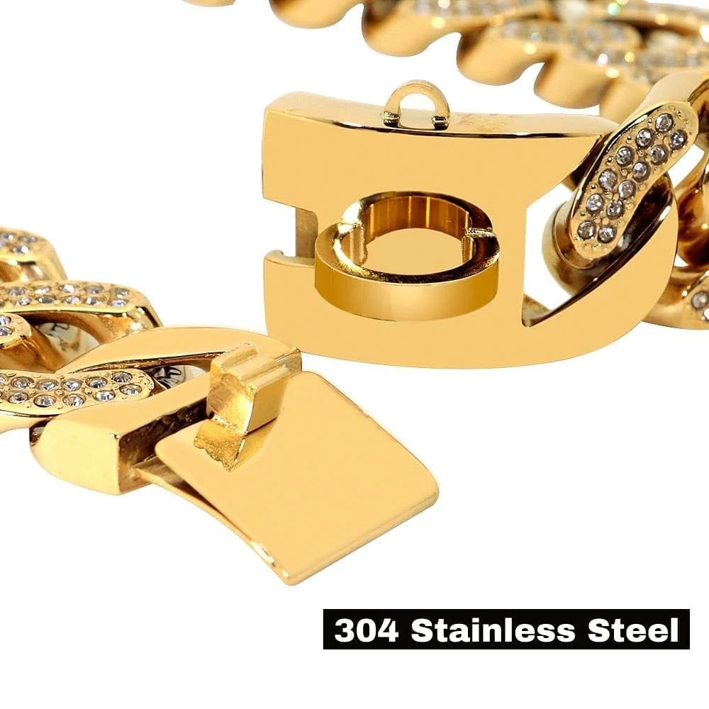 Medium/Large Gold Cuban Link Dog Collar - Image 6