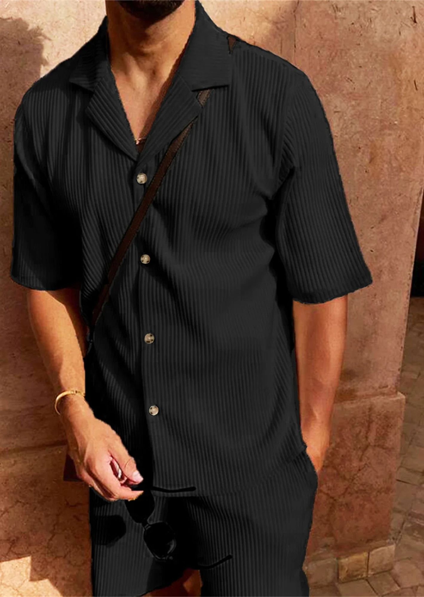 π₯ Men's Summer Corduroy Set β Lightweight Shirt & Shorts for a Stylish, Relaxed Look - Image 15