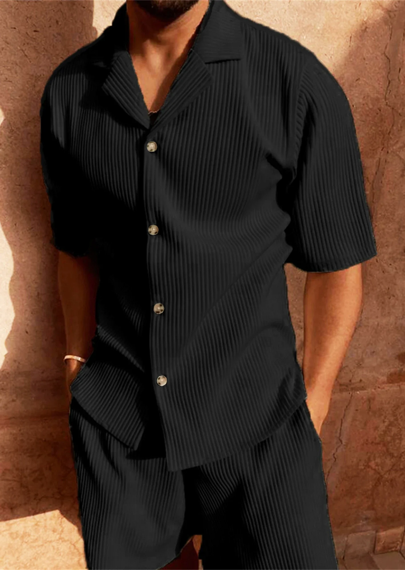 π₯ Men's Summer Corduroy Set β Lightweight Shirt & Shorts for a Stylish, Relaxed Look - Image 24